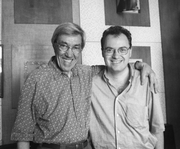Il musicista Franco Cerri con il fotografo Stefano Galvani 