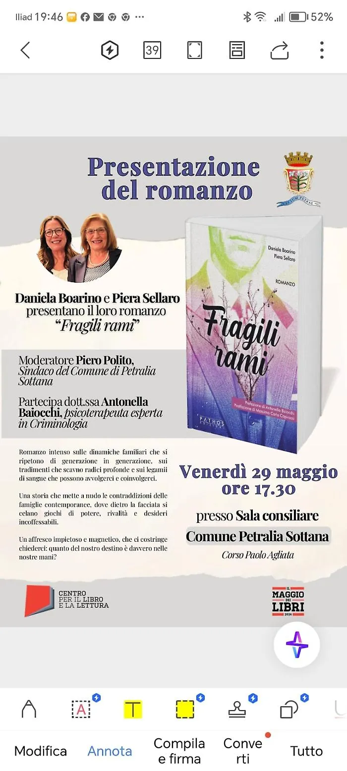 Presentazione di "Fragili rami": riflessioni sulla fragilit&agrave; e le relazioni umane