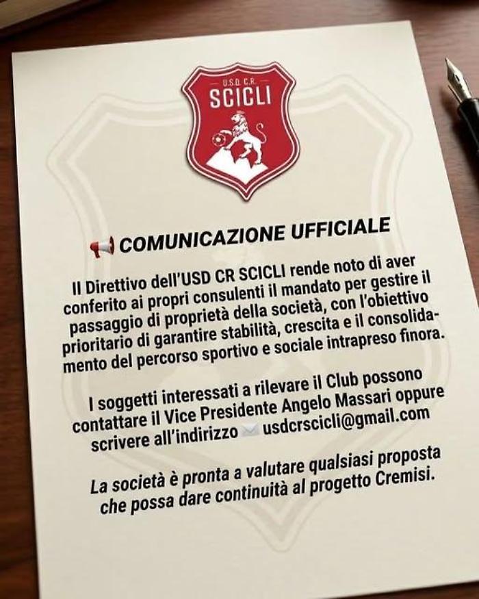 Svolta Scicli calcio, annunciato il mandato per il passaggio di propriet&agrave;