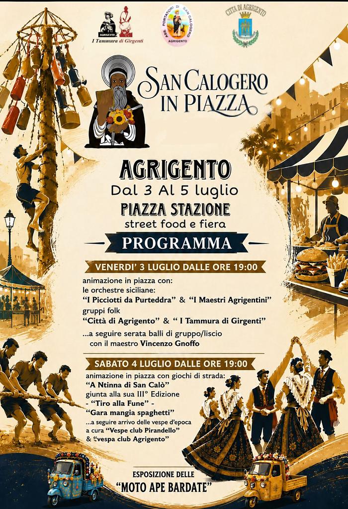 San Calogero in festa: ad Agrigento tre giorni in Piazza Stazione tra sapori, musica e giochi
