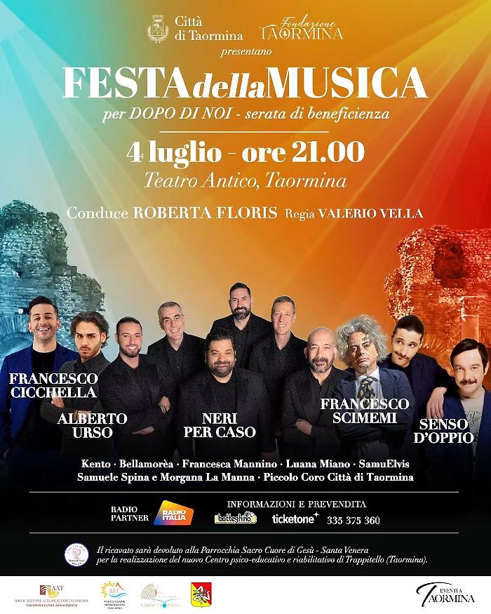 Musica e solidariet&agrave; al Teatro Antico di Taormina: festa per il centro di Trappitello