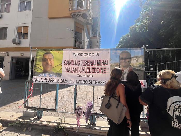 Tre mesi dalla tragedia di via Ruggero Marturano a Palermo, il presidio dei sindacati: &laquo;Pi&ugrave; controlli nei cantieri&raquo;