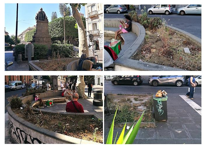 Catania, degrado in pieno centro: piazzetta di via Etnea angolo via Umberto chiede intervento