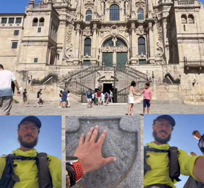 Lo sciclitano Antonio Giannone che forza, dalla sua citt&agrave; a Santiago de Compostela a piedi