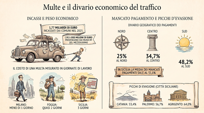 Multe, in Sicilia per pagarle servono tre giorni di lavoro