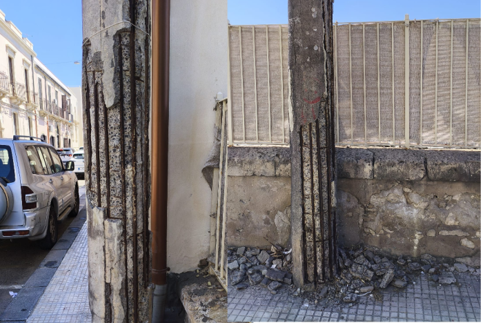 Allarme sicurezza: pali elettrici con ferri scoperti sul litorale di Siracusa