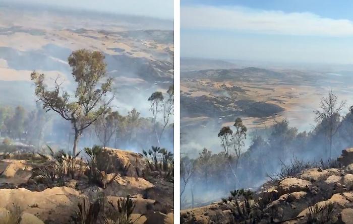 Fiamme minacciano la Montagna Ganzaria: canadair in azione, a rischio il Vallone Eremita