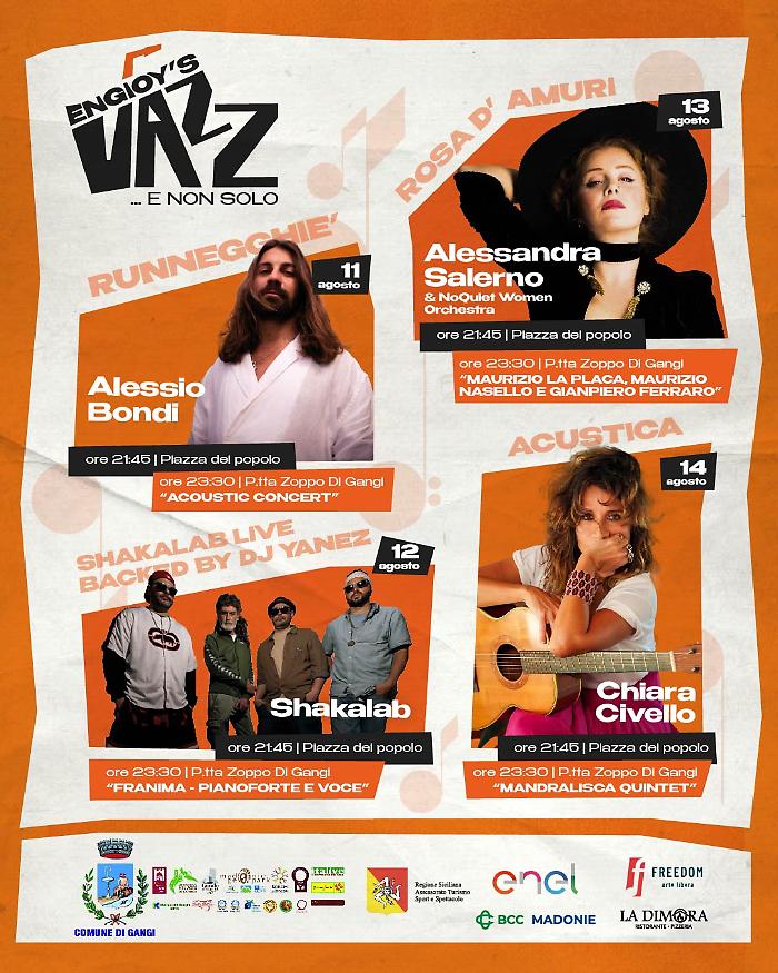 Gangi si trasforma in palcoscenico: quattro serate di jazz, cantautorato, reggae e world music