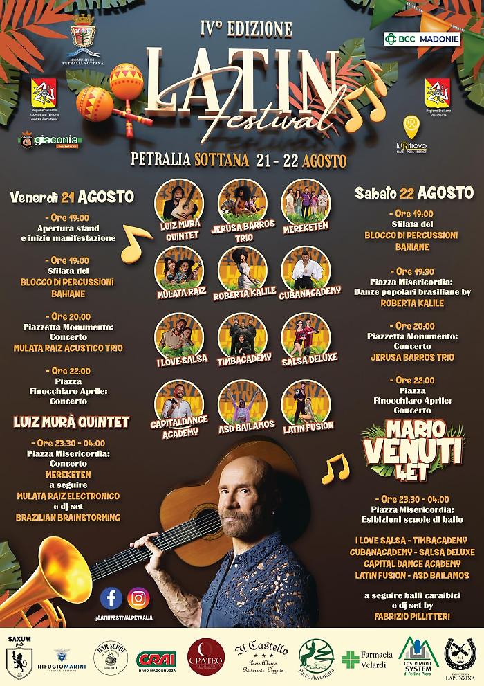 Mario Venuti in quartetto: bossa, samba e contaminazioni mediterranee al Latin Festival 2026 di Petralia Sottana