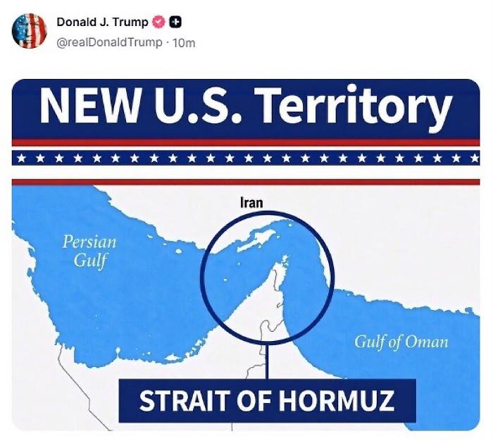 Lo Stretto di Hormuz &egrave; della Casa Bianca? La mappa shock di Donald Trump