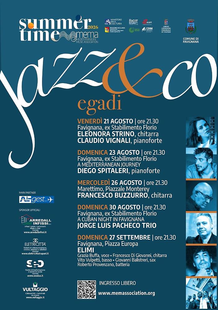 Egadi Jazz&Co: cinque appuntamenti a ingresso libero tra Favignana e Marettimo