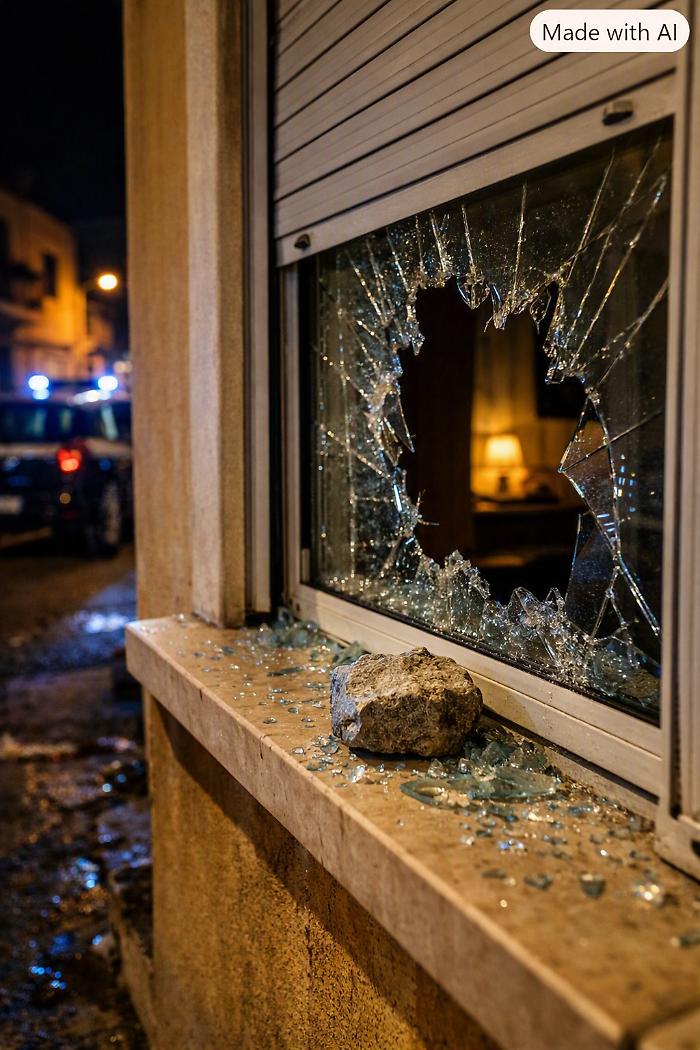 Comiso, pietra contro una finestra nella notte: paura e indignazione in zona Sant'Antonio