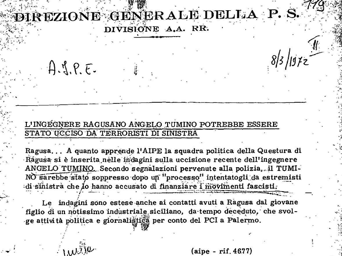 Omicidio Spampinato, 53 anni dopo nuove verit&agrave;. Ecco i documenti inediti sulla pista politico-eversiva