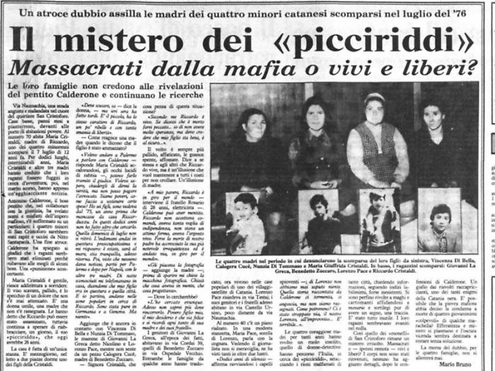 La nipote di uno dei 4 picciriddi fatti sparire mezzo secolo fa: &laquo;Sentivo parlare la mia famiglia dello zio che non c&rsquo;era pi&ugrave;&raquo;