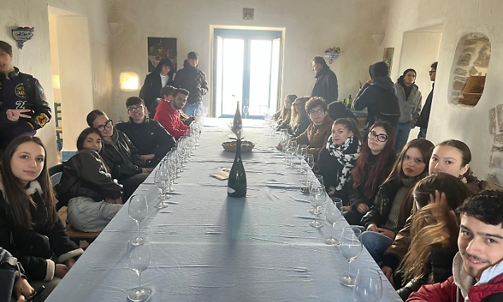 Caltanissetta, visita didattica in... cantina: studenti del Biologico-Sanitario del "Russo" alla scoperta del ciclo produttivo del vino