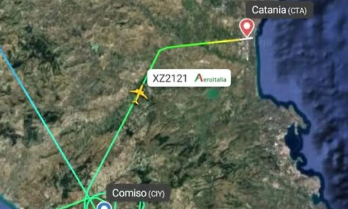 Aereo diretto a Comiso non atterra a causa del forte vento, dirottato a Catania