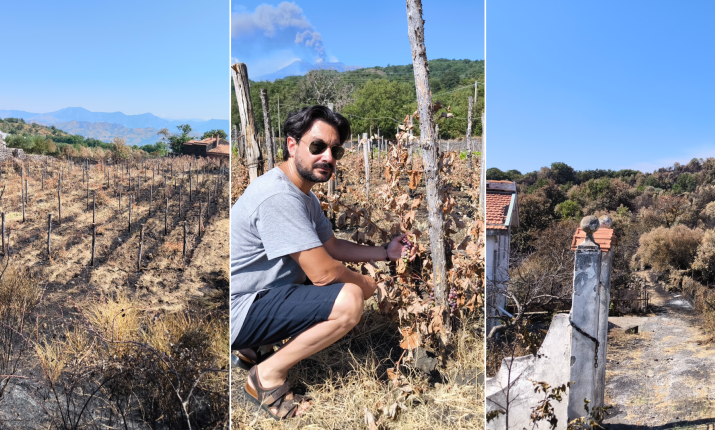 Nei borghi dell'Etna sconvolti dagli incendi, &laquo;chi &egrave; stato conosce bene il territorio&raquo;. L'imprenditore: &laquo;La mia vigna distrutta&raquo;