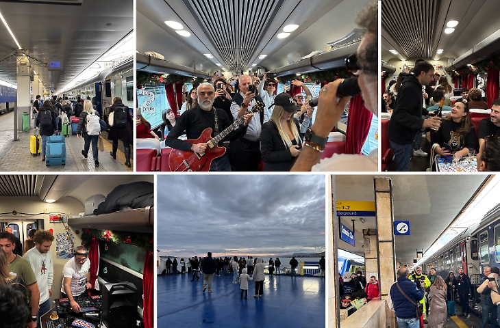 22 ore di treno per raggiungere l'Isola: le foto del viaggio sul Sicilia Express tra stazioni, brindisi e abbracci