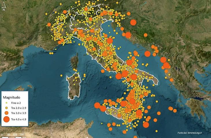 Terremoti in Italia, nel 2025 in Italia registrate 15.759 scosse, mille in meno del 2024: in Sicilia il numero pi&ugrave; alto