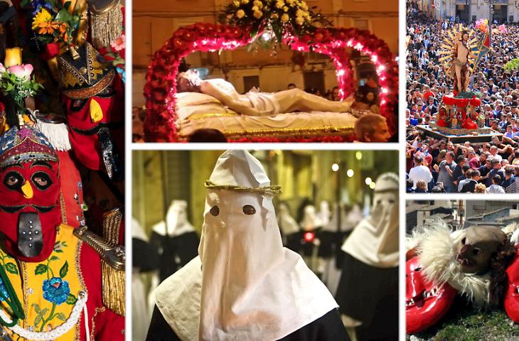 Tra incappucciati, diavoli e santoni la Pasqua siciliana &egrave; un'altra cosa: i riti pi&ugrave; suggestivi della Settimana Santa