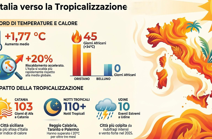 Catania la citt&agrave; pi&ugrave; afosa d'Italia, ma la Sicilia vince per vivibilit&agrave; climatica