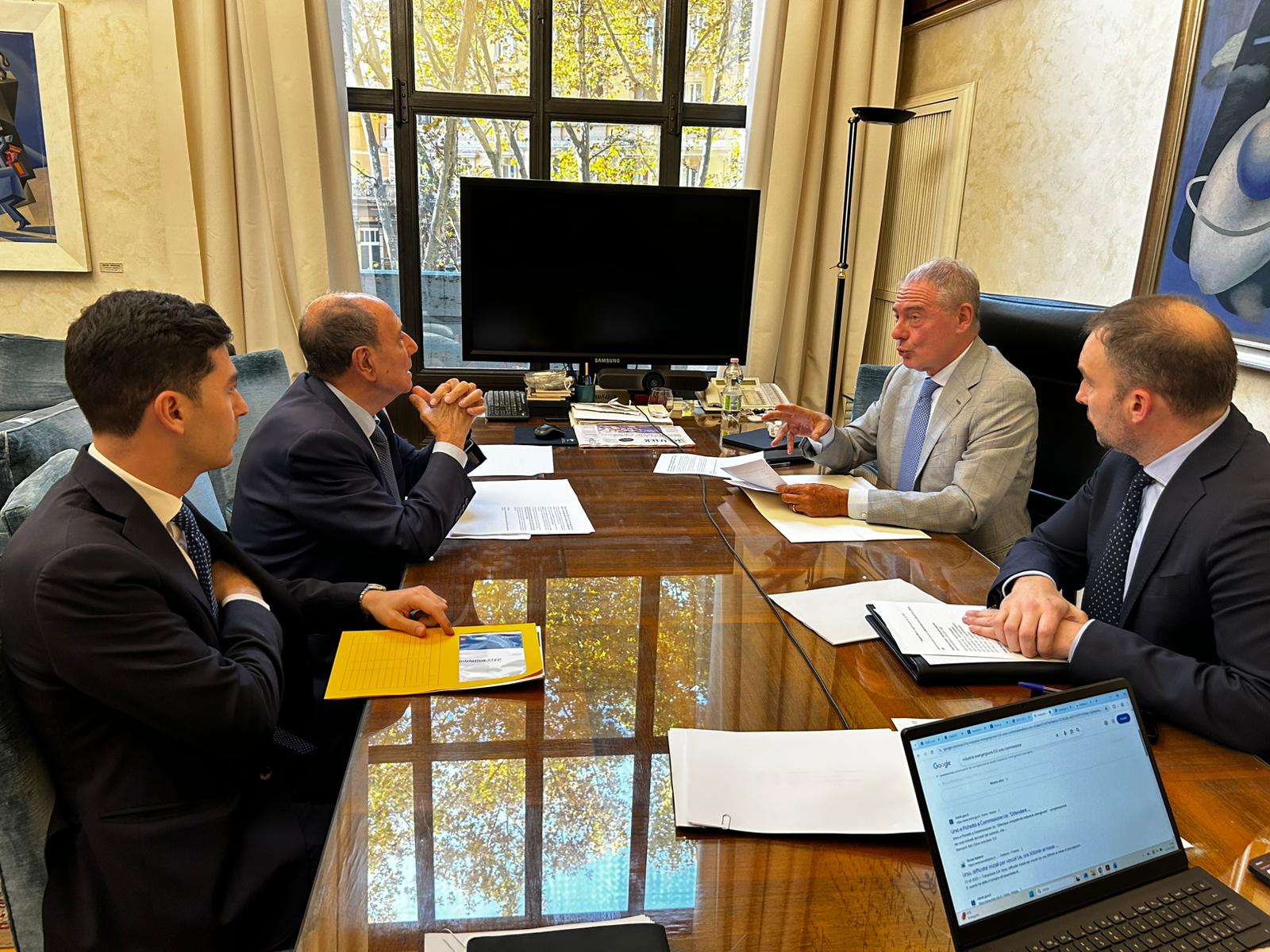 Tavolo al Mimit tra il ministro Adolfo Urso e il presidente della Regione Siciliana Renato Schifani