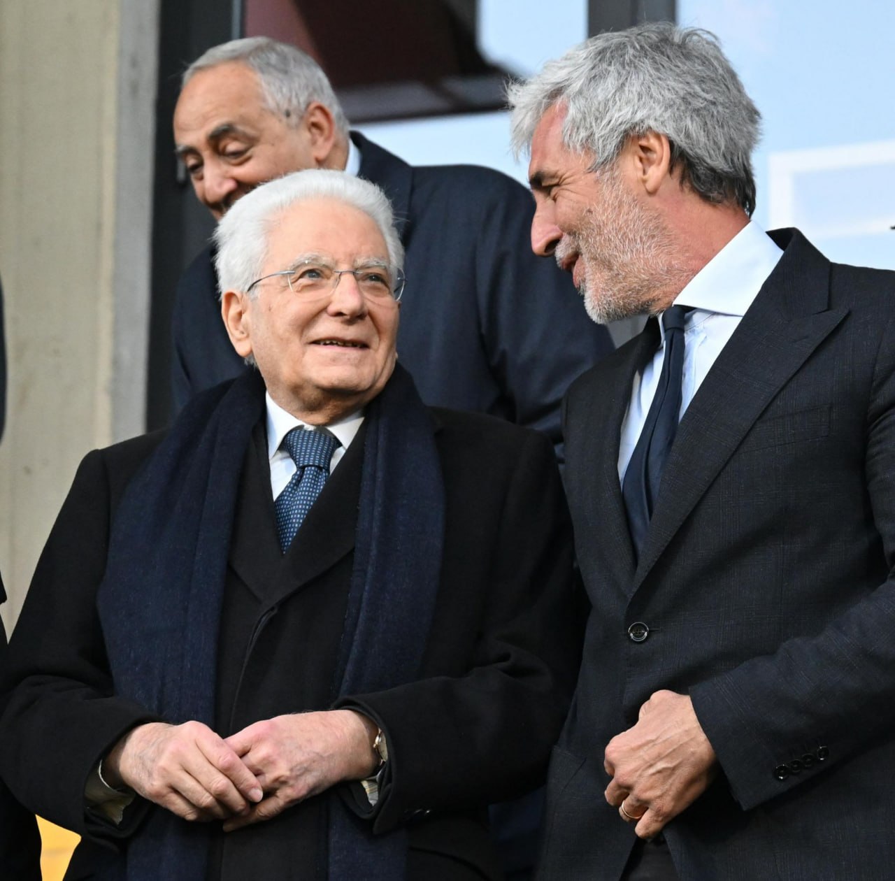 Il Presidente della Repubblica Sergio Mattarella con il presidente rosanero Dario Mirri