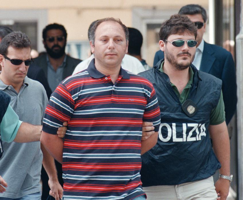 Gaspare Spatuzza durante l'arresto a Palermo il 7 marzo 1997