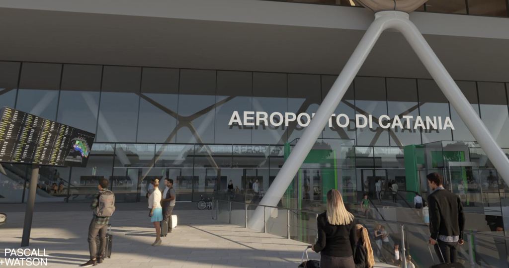 Rendering aeroporto di Catania Terminal B